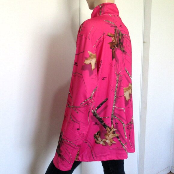 New MOSSY OAK Top Size 2XL Pink Camo Pullover 1/4 Zip - Picture 3 of 8